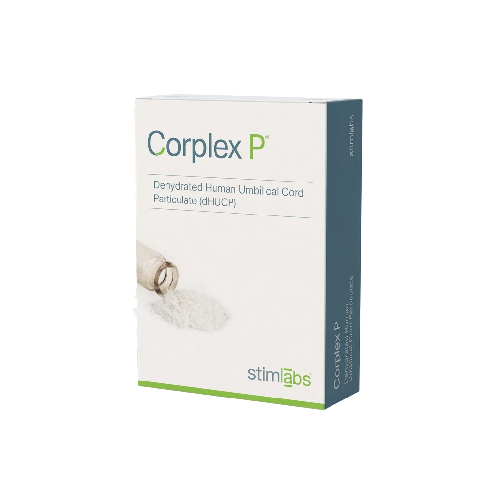 Corplex P dehydrated human umbilical cord particulate package
